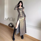 Wenkouban-2025 dress to impress party dress nye outfits Chic Long Dress With Split   YM1522