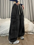 Wenkouban-Dark vintage punk baggy cargo jeans- Streetwear y2k outfits Fall Outfits Christmas Thanksgiving Gift New Year's Eve