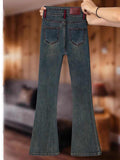 Wenkouban-y2k outfits Valentine's Day gift Oversized Jeans Women Spring Autumn 2025 New Trendy High Waist Slim Falred Denim Pants Female Retro Blue Stretch Skinny Jeans