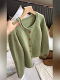 Wenkouban-y2k outfits Valentine's Day gift Red Sweater Cardigan Jacket for Women Autumn Winter Casual Long Sleeve Single-breasted Knit Coats Female Christmas Sweaters