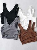 Wenkouban-Sexy Camis Solid Knit Short Hollow Out Sleeveless Tank Tops