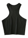 Wenkouban-Women Racer Back Slim Fit Rib Tank Top