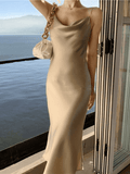 Wenkouban-nye outfits Satin Slip Maxi Dress 2025 fashion trends y2k style party club outfits