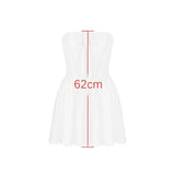 Wenkouban Women Summer Tulle Skirt Dress 2025 New Arrivals Lace Mini Strapless Party Dresses White Short Sexy A Line Dress Holiday-nye outfits