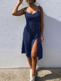 Wenkouban-Dresses 2025 Sundress Summer Women Causal Polka Dot Sleeveless High Pleated elastic waist V-Neck Beach Dress Vestidos De Verano