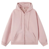 Wenkouban-back to school outfits spring outfits 2025 Basic Things Zip-Up Hoodie