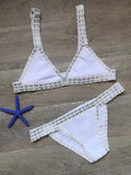 Wenkouban-Crochet Swimwear for Female Knitted Swimsuits Neoprene Bikini Beachwear Boho Style Swimsuit Two Pieces Bathng Suits