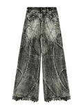 Wenkouban Y2k Streetwear Punk Hip Hop Jeans Women Grunge Baggy Ripped Denim Trousers Gothic Vintage Distressed Wide Leg Jeans Goth