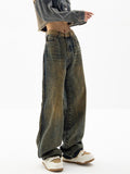 Wenkouban-Boyfriend jeans with a classic vintage wash- Streetwear y2k outfits Fall Outfits Christmas Thanksgiving Gift New Year's Eve