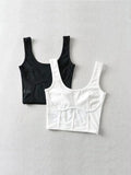 Wenkouban-Women Corset Tank Top With Mesh Detail Mesh Panels Fitted Crop Top