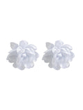 Wenkouban-Christmas Thanksgiving Solid Color Three-Dimensional Flower Drop Earrings