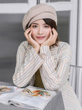 Wenkouban-Christmas Thanksgiving Personality Striped&Plaid Beret Hat