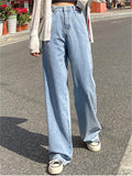 Wenkouban-High-waisted baggy boyfriend jeans- Streetwear y2k outfits Fall Outfits Christmas Thanksgiving Gift New Year's Eve