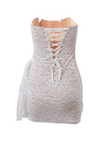 Wenkouban-Christmas Thanksgiving Gift New Year's Eve Dress Lace Mesh Corset Bandeau Mini Dress