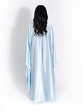 Wenkouban Satin Cloak Long Sleeve Loose Kaftan For Women 2024 New Fashion O Neck Long Dress Ladies-Christmas Outfit