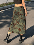 Wenkouban-nye outfits Mesh Lining Vintage Floral Midi Skirt 2025 fashion trends y2k style party club outfits