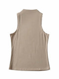 Wenkouban-2024 Summer NEW Arrival Women Solid Color Causal Sexy Croped-Top Sleeveless Tank Streetwear