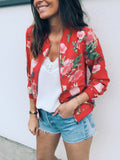 Wenkouban-Floral Print Zipper Casual Jacket Women 2025 Spring Summer Long Sleeve Loose Bomber Jacket Coat O Neck Fashion Tops Outerwear