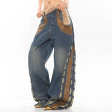 Wenkouban-back to school outfits spring outfits 2025 Wild West Fur Jeans