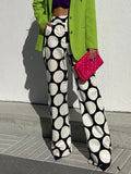 Wenkouban-Christmas Thanksgiving Original Contrast Color Polka-Dot Printed Wide Leg Pants