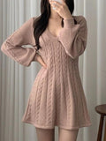 Wenkouban-nye outfits V Neck Long Sleeve Sweater Dress 2025 fashion trends y2k style party club outfits