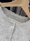 Wenkouban-back to school outfits spring outfits Pockets Gray Knitted Sweater Cardigan Woman Round Neck Long Sleeve Cotton Sweaters Autumn Sweet Preppy Style Knitwear Y2k Top