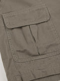 Wenkouban-Gray straight leg denim cargo shorts- Streetwear y2k outfits Fall Outfits Christmas Thanksgiving Gift New Year's Eve