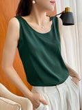 Wenkouban-2025 New Fashion Silk Thin Short Sleeve Tees Slip Woman Summer Clothes Elegant Tops Solid Loose Casual