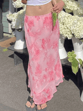 Wenkouban-nye outfits Chiffon Floral Print Midi Skirt 2025 fashion trends y2k style party club outfits