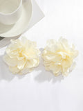 Wenkouban-Christmas Thanksgiving Solid Color Three-Dimensional Flower Drop Earrings