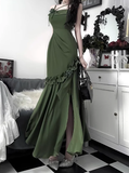 Wenkouban-2025 dress to impress party dress nye outfits Pretty Mermaid Green Long Ruffles Prom Dress YM1625