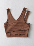 Wenkouban-Sexy Camis Solid Knit Short Hollow Out Sleeveless Tank Tops