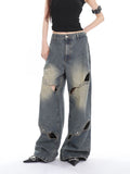 Wenkouban-Deconstructed Faded Baggy Boyfriend Jeans- Streetwear y2k outfits Fall Outfits Christmas Thanksgiving Gift New Year's Eve