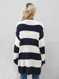 Wenkouban-Winter outfits ideas Women's Long Sleeve Striped Cardigan Sweater Jacket