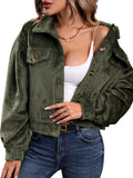 Wenkouban-Winter outfits ideas Women's New Solid Color Plush Casual Short Jacket