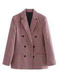 Wenkouban-Winter outfits ideas New women's suit plaid small suit jacket