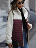 Wenkouban-Winter outfits ideas Women's Plush Quilted Zip Stand Collar Jacket