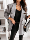 Wenkouban-Winter outfits ideas Women's new casual jacket double breasted solid color suit