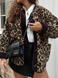 Wenkouban-Winter outfits ideas Women's new leopard print casual loose long-sleeved coat jacket