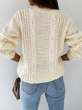 Wenkouban-Winter outfits ideas New Casual Sweater Jacket V-Neck Button Cable Knit Cardigan