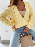 Wenkouban-Winter outfits ideas New Casual Sweater Jacket V-Neck Button Cable Knit Cardigan