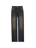 Wenkouban Faded Wash Dark Baggy Boyfriend Jeans