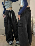 Wenkouban Dark vintage punk baggy cargo jeans