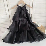 Wenkouban-Christmas Thanksgiving Gift New Year's Eve Dress party look inspos back to school dress  Organza Halterneck Layered Mini Dress