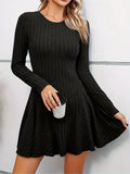 Wenkouban-Christmas Thanksgiving Gift New Year's Eve Dress party look inspos back to school dress  Rib Knit Flare Sweater Dress