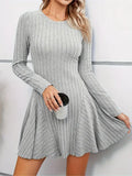 Wenkouban-Christmas Thanksgiving Gift New Year's Eve Dress party look inspos back to school dress  Rib Knit Flare Sweater Dress