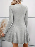 Wenkouban-Christmas Thanksgiving Gift New Year's Eve Dress party look inspos back to school dress  Rib Knit Flare Sweater Dress