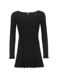 Wenkouban-Christmas Thanksgiving Gift New Year's Eve Dress Simple Knitted Long Sleeve Mini Dress