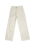 Wenkouban Vintage White Baggy Boyfriend Jeans with Splice