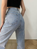 Wenkouban - Kodi Split Denim Jeans